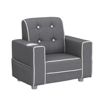 Delta Children Chelsea Kids Upholstered Chair With Cup Holder, Soft Grey - $92.95