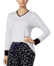 Alfani Womens Sleepwear Colorblock Contrast Cuff Pajama Top Only,1-Piece, XL - £17.12 GBP