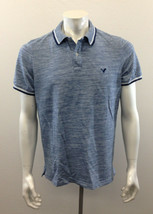 American Eagle Outfitter Men&#39;s Large Short Sleeve Light Blue Polo Pullover Shirt - £8.55 GBP