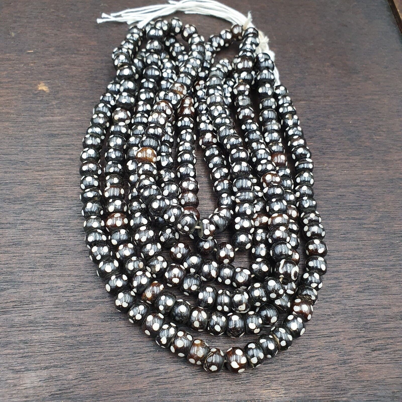 Lote 3 antiguos tibetanos tallados yak hueso collar tribal decorado cuen... - $34.89
