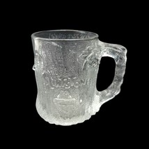 McDonalds Flintstones Treemendous Glass Mug Cup Clear Frosted RocDonalds 1993 - £6.26 GBP