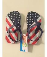 July 4th patriotic USA sandals Size 5 6T flag American stars stripes sho... - $12.59