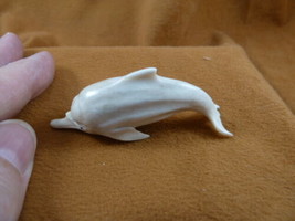 Dolph-25 white swimming Dolphin of shed ANTLER figurine Bali detailed ca... - £26.86 GBP