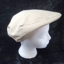 Churchill Ltd Hat Sz 7 Cabbie Driving Cap Newsboy Khaki Lined Tan Biege Flat Cap - £9.25 GBP