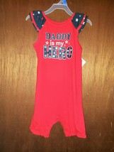 Celebrate! Patriotic Infant Girls One-Piece Romper - &quot;Daddy is my Hero&quot; - $9.67