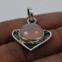 925 Sterling Silver Rose Quartz Gemstone Handmad Pendant Necklace Women PSV-1686 - £20.08 GBP+