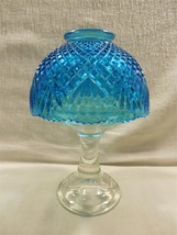 Vintage LE Smith Glass Blue Diamond Pineapple Clear Base Fairy Lamp - $27.95