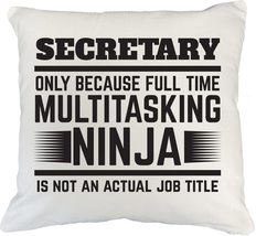 Make Your Mark Design Multitasking Ninja. Cool White Pillow Cover for Secretary  - £19.84 GBP+