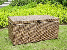Wicker Lane ORI003-C Outdoor Honey Wicker Patio Furniture Storage Deck Box - £149.81 GBP