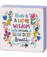 &quot;Wisdom Inside A Slow Deep Breath&quot; Inspirational Block Sign - £7.03 GBP
