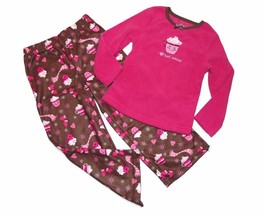 Girl&#39;s Winter Holiday Pink I Love Hot Cocoa Fleece, Flannel Pajama Set, ... - $9.64