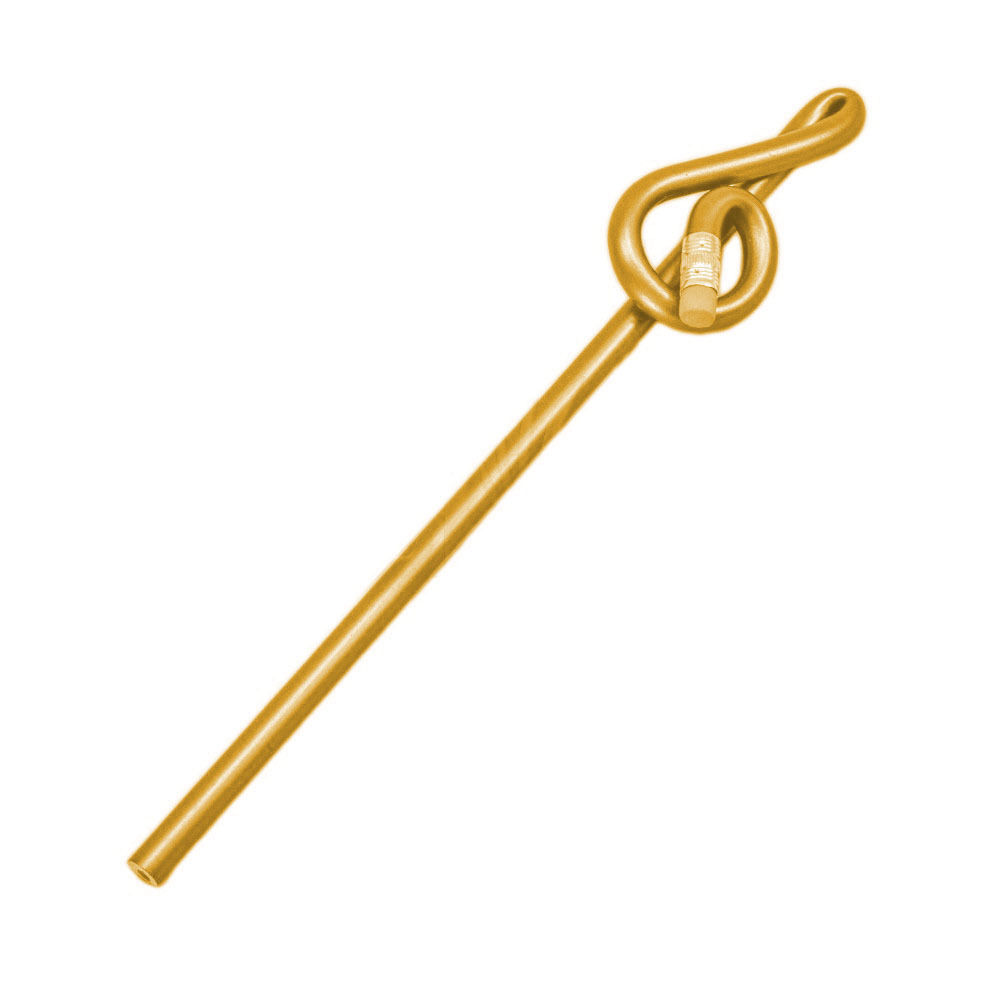 SKY Treble Clef Shaped Pencil with Eraser Yellow Color Great Gift Educat... - $3.69
