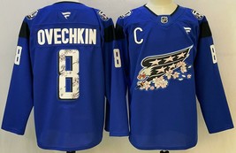 Alex Ovechkin #8 Hockey Jersey Blue Capitals 50th Anniversary Cherry Blossom - $1,642.61 MXN