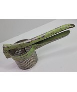 Primitive Old Green Handle Antique VTG 1920&#39;s Steel Potato Ricer Kitchen... - €16,79 EUR