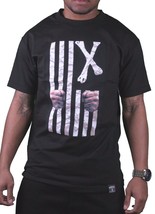 Dissizit! Mens Black Free Country Prison Bars American Cross Bones Flag T-Shirt - £14.32 GBP