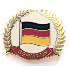 VTG Germany German Flag Laurel Wreath Gold Tone Enamel Lapel Pin Black Red... - $12.99