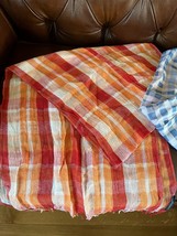 Lot of Land’s End Shades of Orange &amp; White Plaid Blue &amp; White Gingham In... - £11.88 GBP