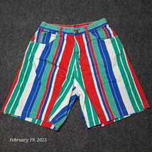 Vintage 9001 Shorts Women Size 9 / 10 Verticle Stripe Bermuda 90s High Rise - $417.27 MXN