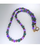 Necklace Bead Multi Color Mixed Materials 22&quot;+ Large Lo0bster Upcycled H... - $12.00
