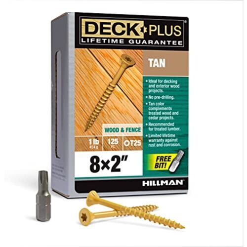 Deck Plus 48413 Wood Screws #8 x 2&quot;, Tan, 1lb Box - $20.56