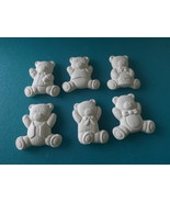 B1 - 6 Teddy Bears Magnets Ceramic Bisque Ready-to-Paint, Unpainted, You Paint - $3.00