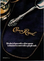 1981 Crown Royal Canadian Whisky Silver Spoon Vintage Print Ad Whiskey Wall Art - £8.47 GBP