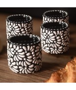 Artisan Talavera Espresso Cups 4oz Set of 4, Día y noche, Hand-Painted - $795.10 MXN