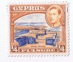 Cyprus King George VI 1/4 Piastre Stamp Used VG - £0.76 GBP