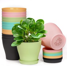 Homenote Plant Pots, Set Of 15 Colorful Plastic Planters With Several Drainage - £28.80 GBP