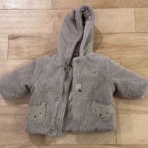 Carter&#39;s Brown Fuzzy Teddy Bear Hooded Jacket, 6-9 Months - $8.91