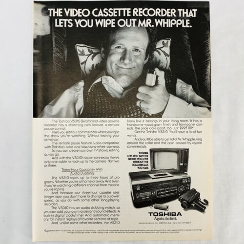 Vintage 1979 Toshiba V-5310 VCR Video Cassette Recorder Magazine Print A... - $6.62