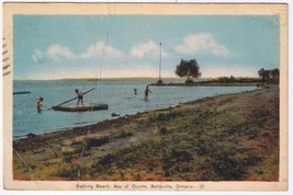 Ontario Postcard Belleville Bay Of Quinte Bathing Beach - £1.69 GBP