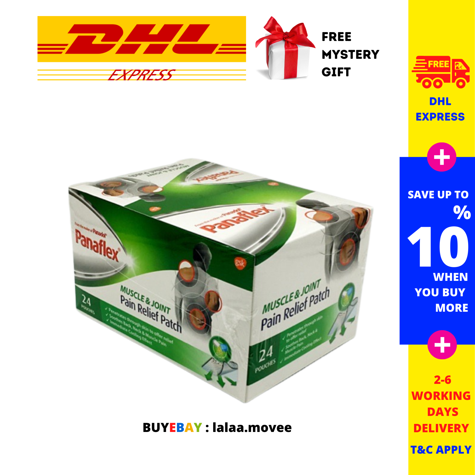 PANAFLEX Muscle &amp; Joint Pain Relief Patch X 24 Pouches DHL SHIPPING - $89.90
