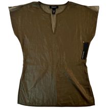 Ideology Tunic Top Women 4 Olive Sheer Polyester NWT Loops for Sash (No ... - $9.99