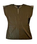 Ideology Tunic Top Women 4 Olive Sheer Polyester NWT Loops for Sash (No ... - $183.80 MXN