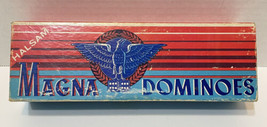 VTG Halsam Magna Dominoes No 225 Replacement Empty Box Red White Blue - $8.64