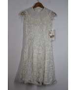Vtg NOS Jessica McClintock 14 Flower Girl White Lace Prairie Sleeveless ... - £100.76 GBP