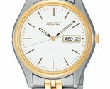 NEW Seiko Men&#39;s SGF524 Dress White Dial Two-Tone Stainless Steel Watch  - £85.42 GBP
