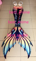 2020 Black Pearl Mermaid Tail Kids Women with Flipper Mermaid Costume Sw... - $95.99