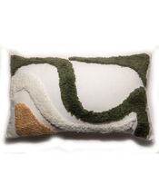Jill Zarin Abstract Shag Decorative Pillow, 20″ x 12″, Green - $20.00