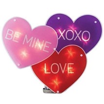 Impact 16 Lighted Valentines Day Heart, Be Mine XOXO Love Window Shimmer Decor. - £11.97 GBP