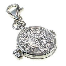 Welded Bliss Sterling 925 Silver Alice Charm Filigree Pocket Watch Opening To Sh - $39.20