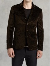 John Varvatos Crushed Velvet Button Front Jacket. Size EU 48 USA 38. Oxblood - £491.95 GBP
