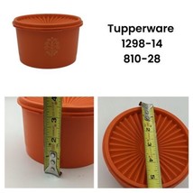 Vintage TUPPERWARE Storage 1298-14 Orange Servalier Canister Starburst Lid 810 - £10.01 GBP