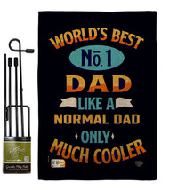 Cooler Dad Burlap - Impressions Decorative Metal Garden Pole Flag Set GS192187-D - £26.65 GBP