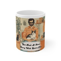 Ceramic Mug Cat Dad Retro Gift for Him Valentines Day Gift for Cat Dad G... - £11.98 GBP