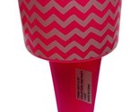 Pink Herring Bone Plastic Party Beach Sand Glass Holder NWT - $4.56