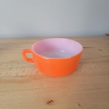 VTG Fire King Anchor Hocking Soup Bowl Mug Cup Orange Milk Glass Oven Pr... - $10.88