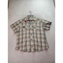 Wrangler Shirt Mens 2XL Green Multi Plaid Country Music Pearl Snap Butto... - $18.22