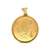 Vtg Signed 12k Gold Filled BAB B. A. Ballou Handmade Etch Floral Locket Pendant - £73.95 GBP